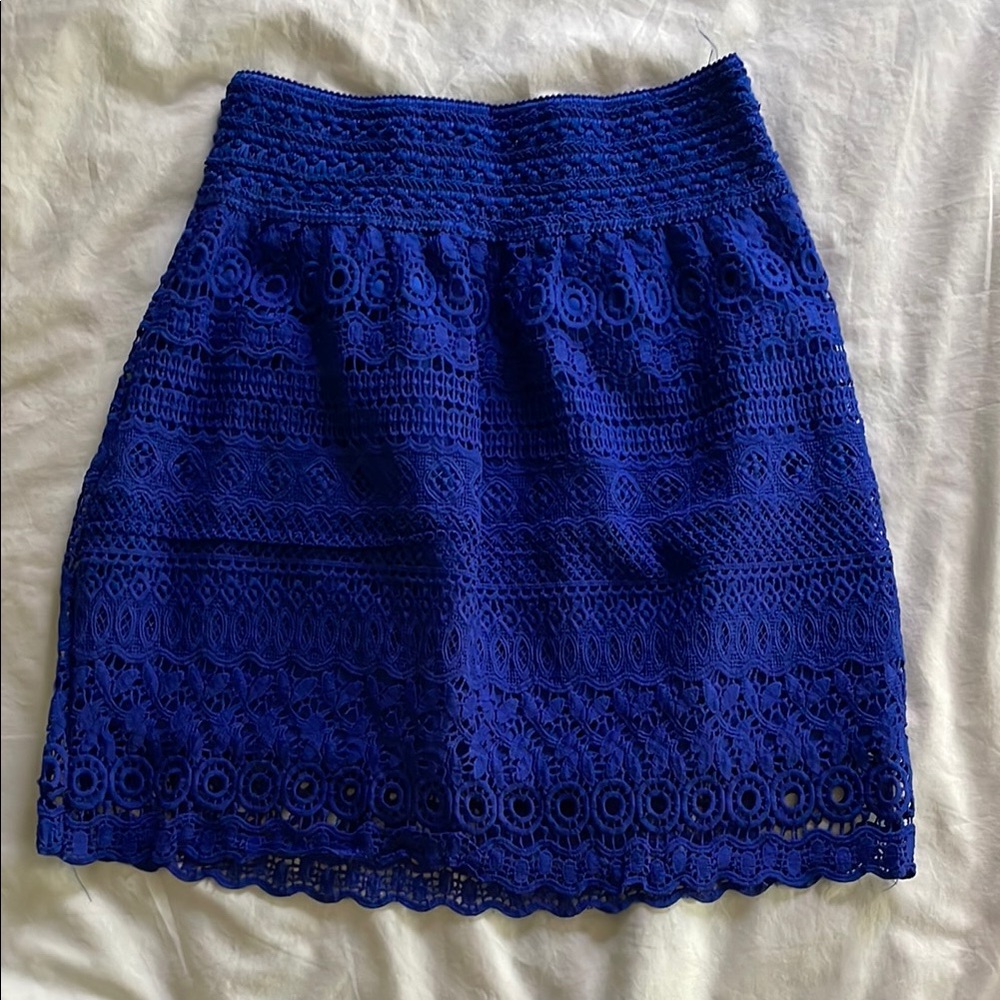 Vintage Elegant Blue Lace Skirt